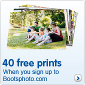 40 free prints when you sign up to Bootsphoto.com